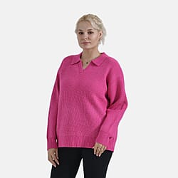 La Marey V neck Polo Sweater - Grey