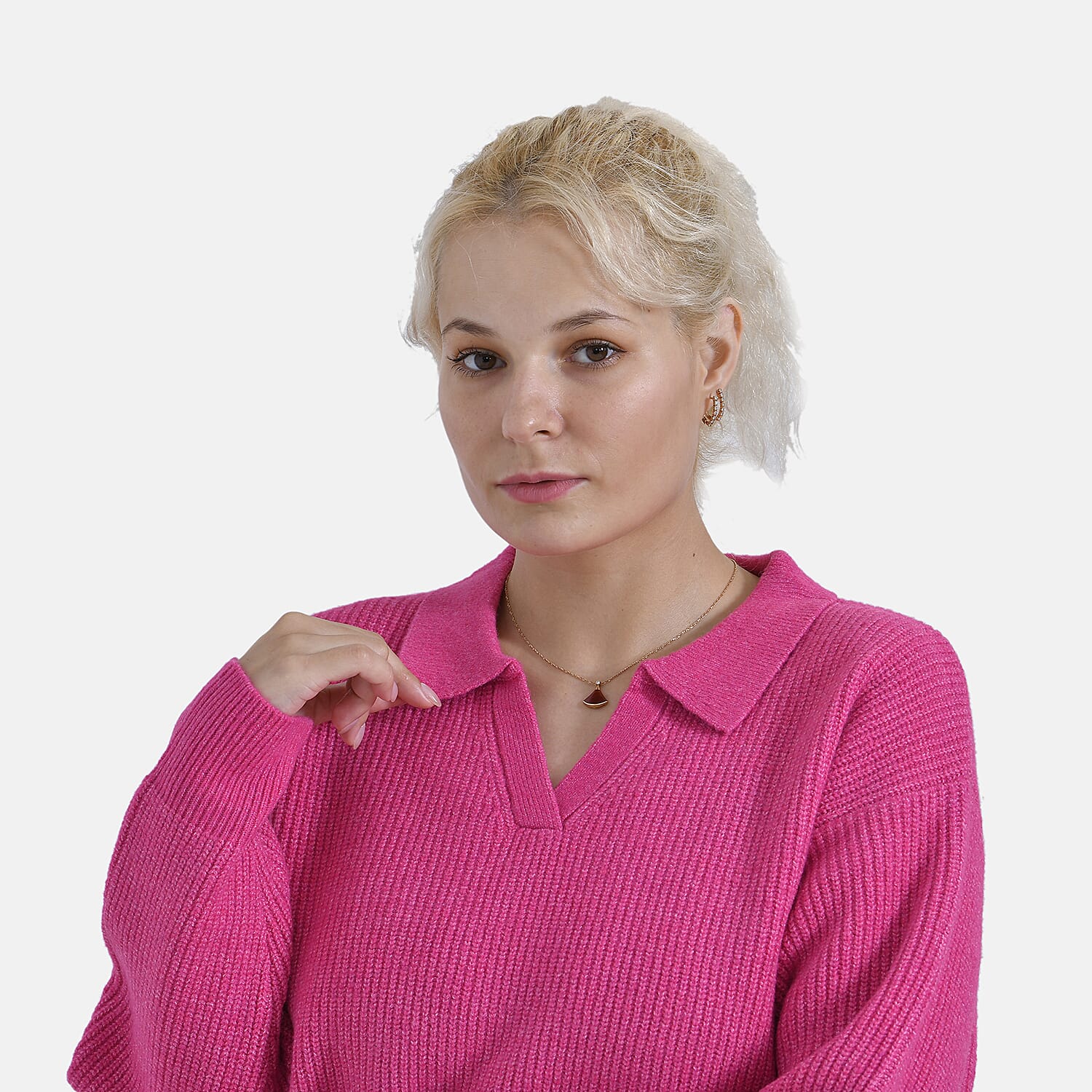 La Marey V neck Polo Sweater - Grey