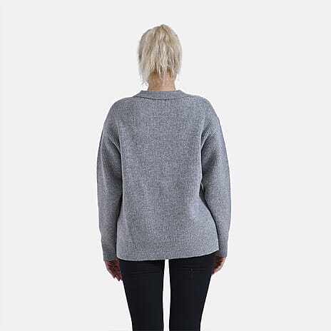 La Marey V neck polo sweater (Size 12 to 14) - Grey