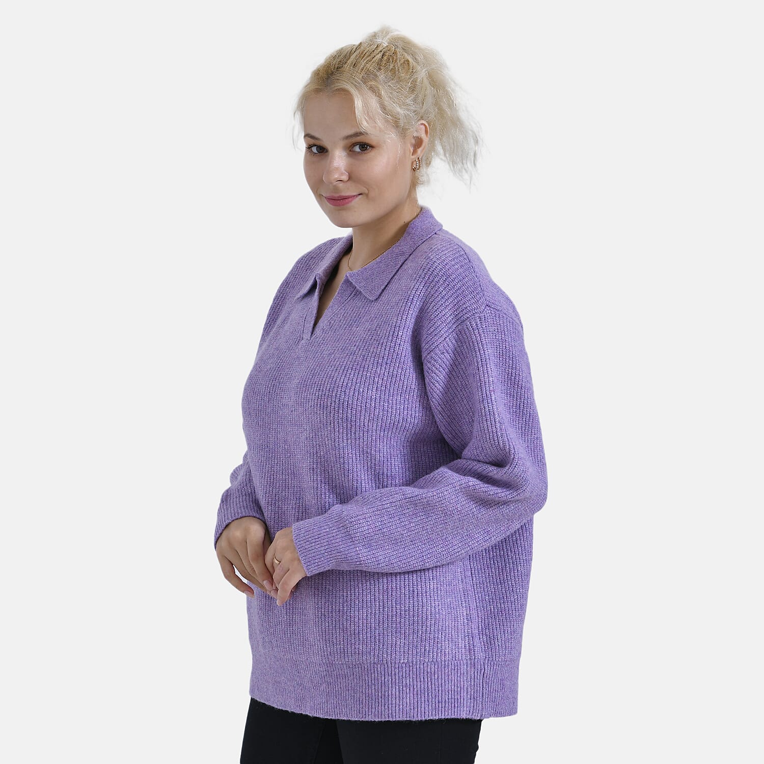 La Marey V neck Polo Sweater - Grey