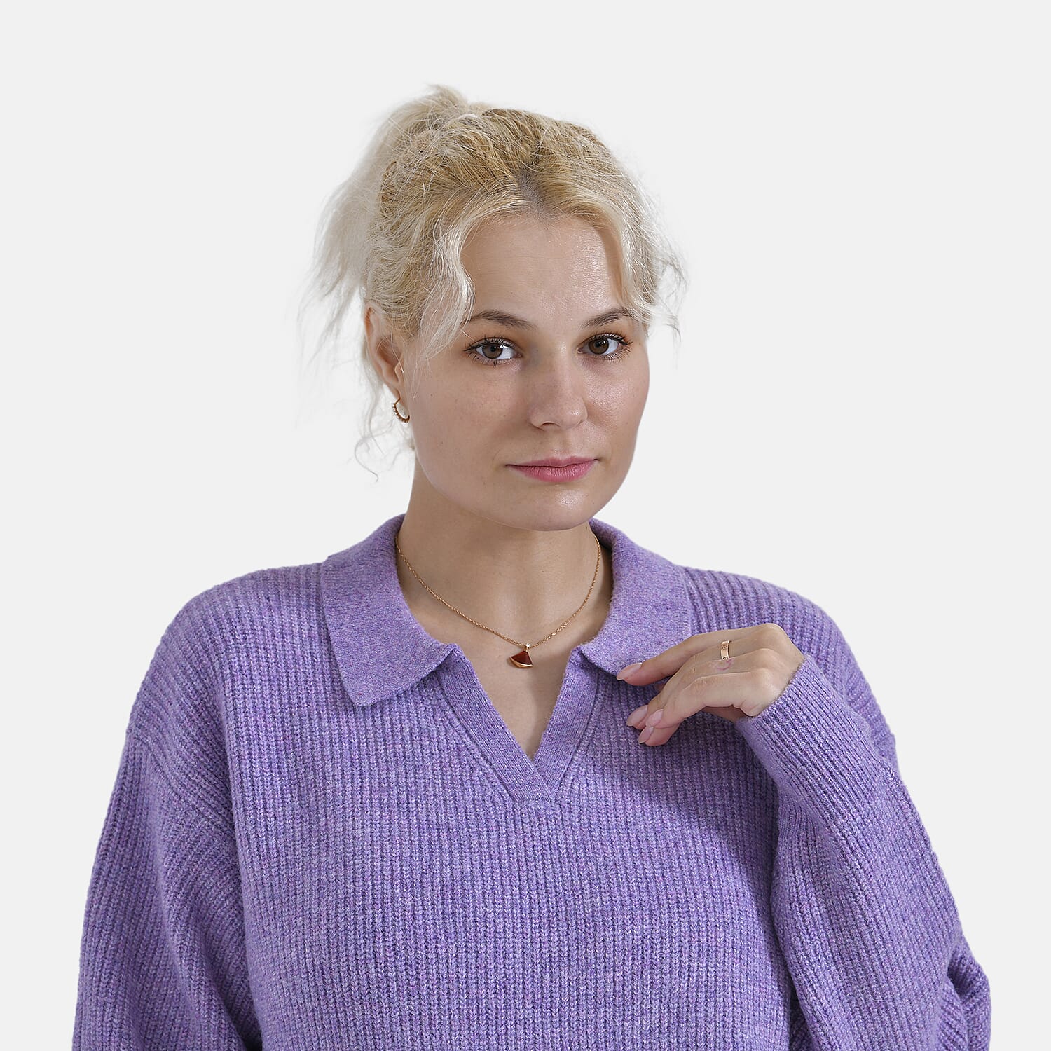 La Marey V neck Polo Sweater - Grey