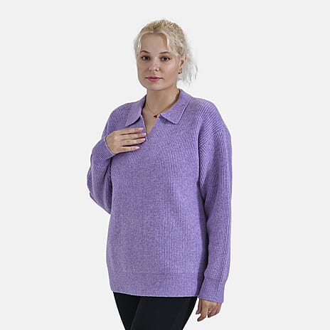 La Marey V neck Polo Sweater (Size 20 to 22) - Purple