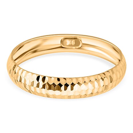 One Time Mega Deal - 9K Yellow Gold Diamond Cut Band Ring