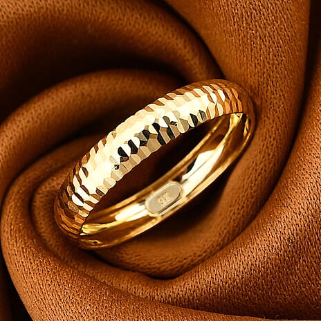 One Time Mega Deal - 9K Yellow Gold Diamond Cut Band Ring