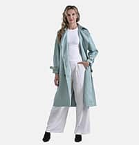 La Marey Ladies Trench Coat with Waist Belt (S) - Green