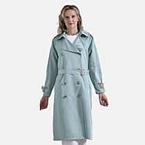 La Marey Ladies Trench Coat with Waist Belt (S) - Green