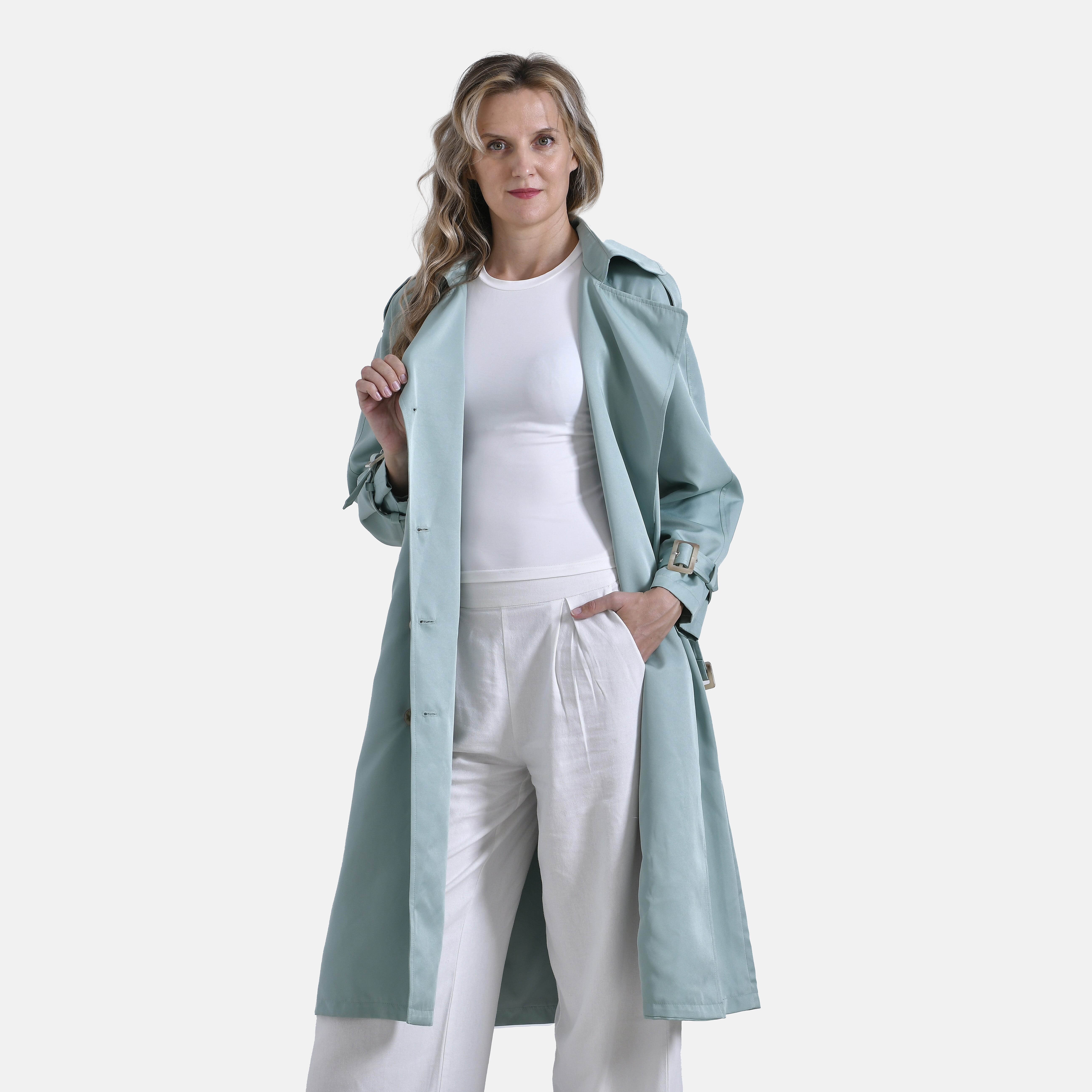 La Marey Trench Coat (Size-S) - Green