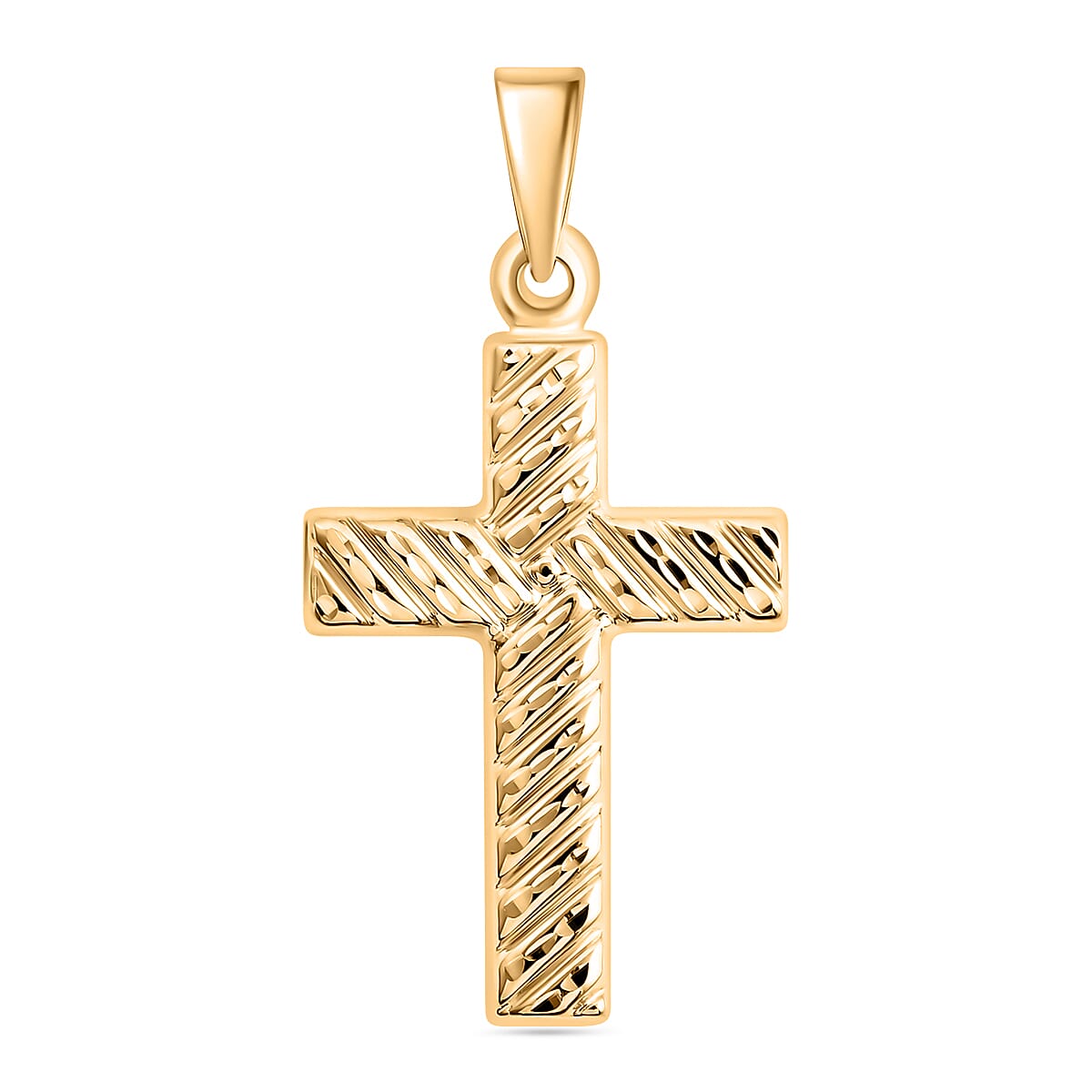 Royal Bali Collection- 9K Yellow Gold Designer Cross Pendant