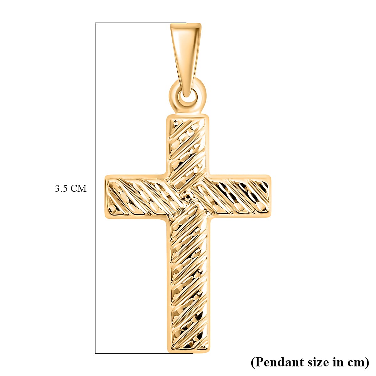 Royal Bali Collection- 9K Yellow Gold Designer Cross Pendant