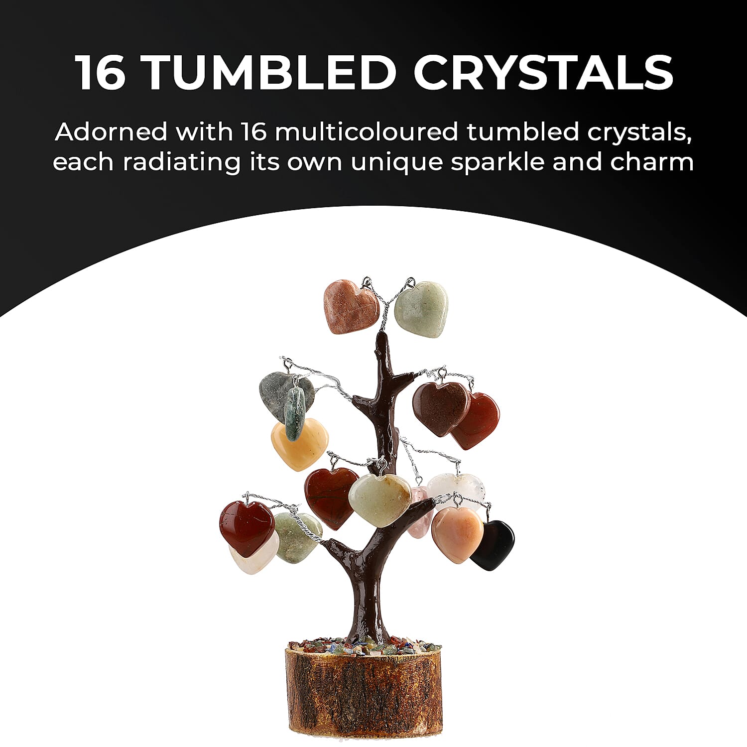 Mothers Day Gift Idea - Heart Shape Gemstone Tree of Life Ornament (Size 23 Cm)