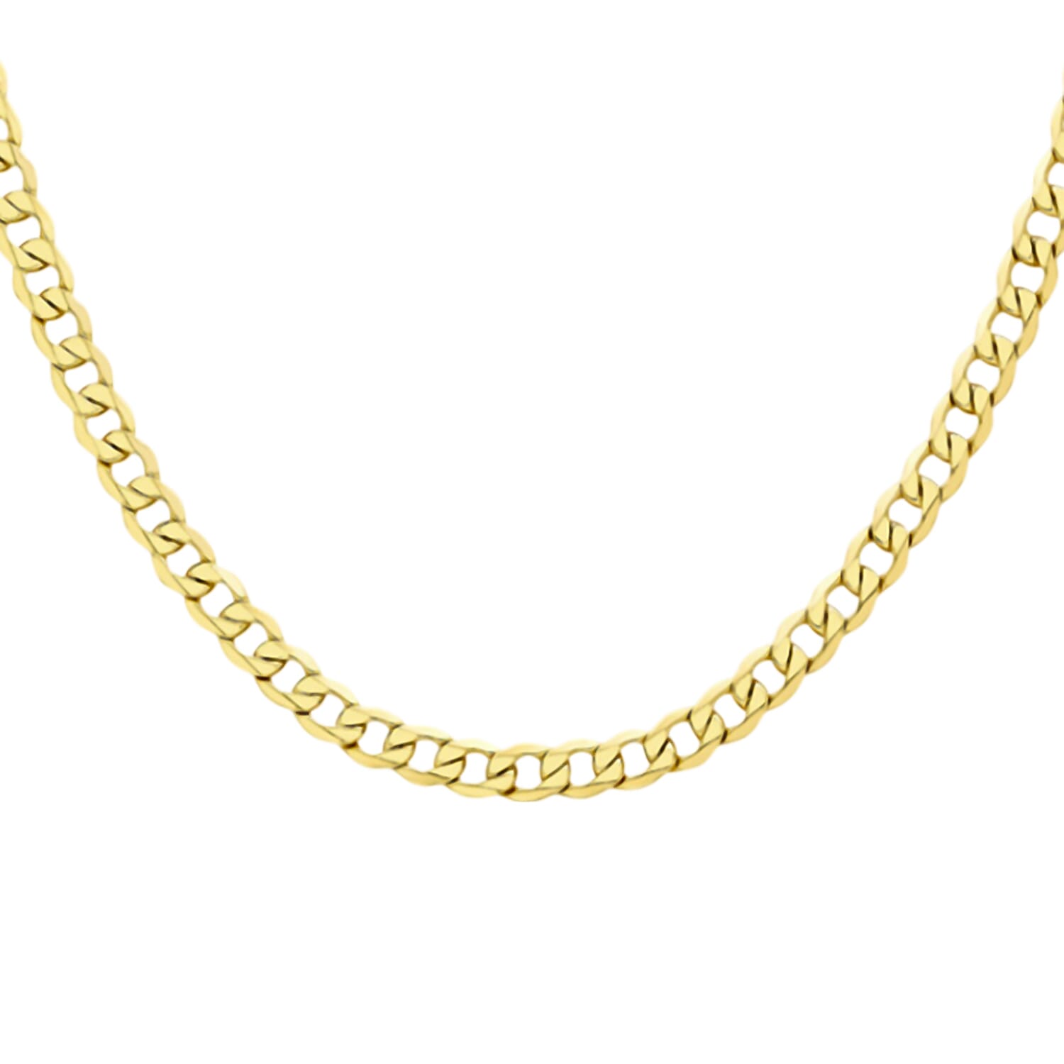JCK Vegas Closeout -9K Yellow Gold Cuban Curb Necklace (Size - 22), Gold Wt. 16.3 Gms