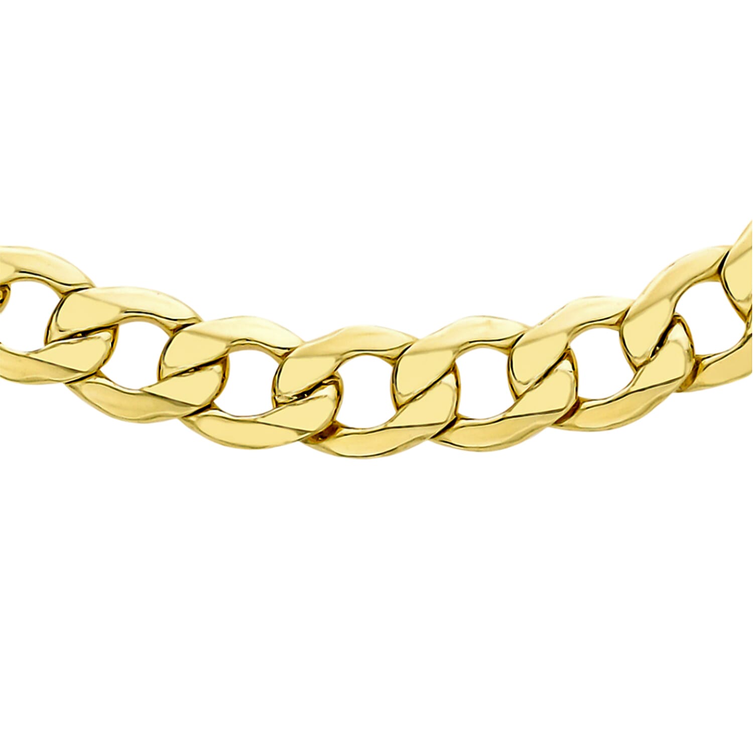 JCK Vegas Closeout -9K Yellow Gold Cuban Curb Necklace (Size - 22), Gold Wt. 16.3 Gms