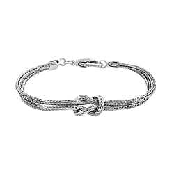 Royal Bali Collection - Designer Inspired Sterling Silver Knot Bracelet (Size - 7.5)