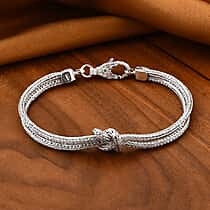 Royal Bali Collection - Designer Inspired Sterling Silver Knot Bracelet (Size - 7.5)