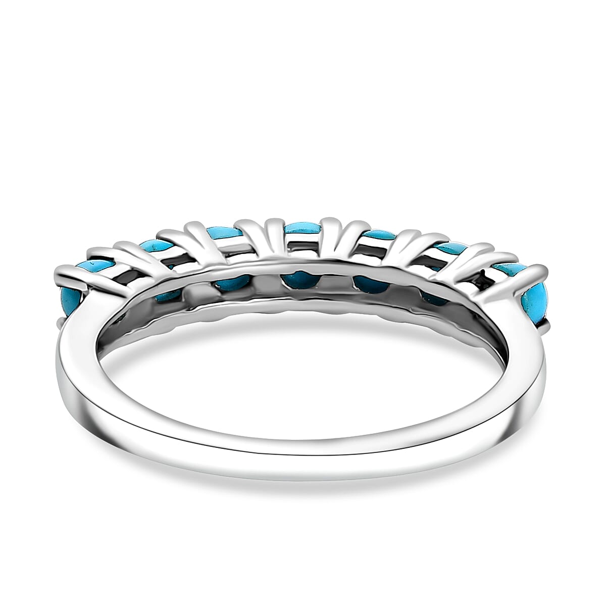 Sleeping Beauty Turquoise Ring in Platinum Overlay Sterling Silver Sleeping Beauty Turquoise Ring in Platinum Overlay Sterling Silver