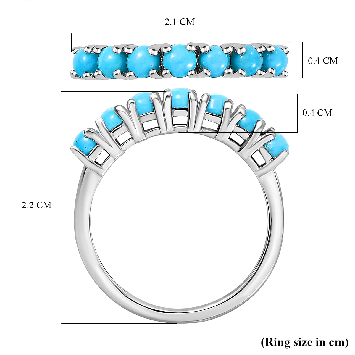 Sleeping Beauty Turquoise Ring in Platinum Overlay Sterling Silver Sleeping Beauty Turquoise Ring in Platinum Overlay Sterling Silver