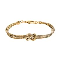 D'joy Royal Bali Collection Designer Inspired Gold overlay Sterling Silver Knot Bracelet (Size - 7.5)