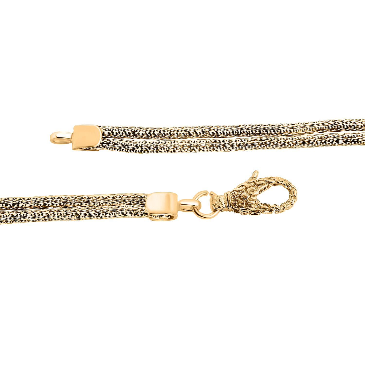 CYBER MONDAY EXCLUSIVE - ROYAL BALI - Designer Inspiration - Gold overlay Sterling Silver Knot Bracelet (Size - 7.5) Silver Wt. 14.09 Gms