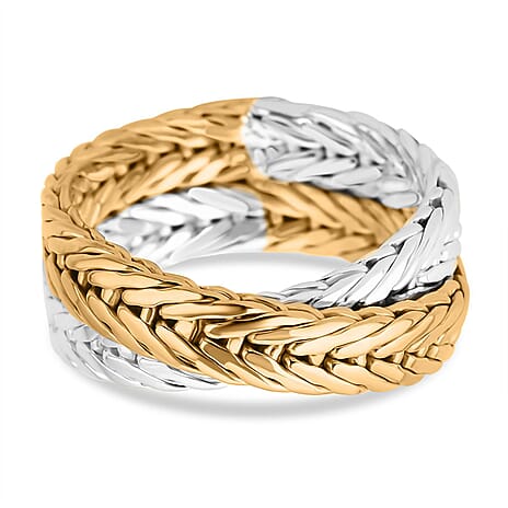 Royal Bali Collection -  22K Yellow Gold Two Tone Vermil Plated Sterling Silver Ring