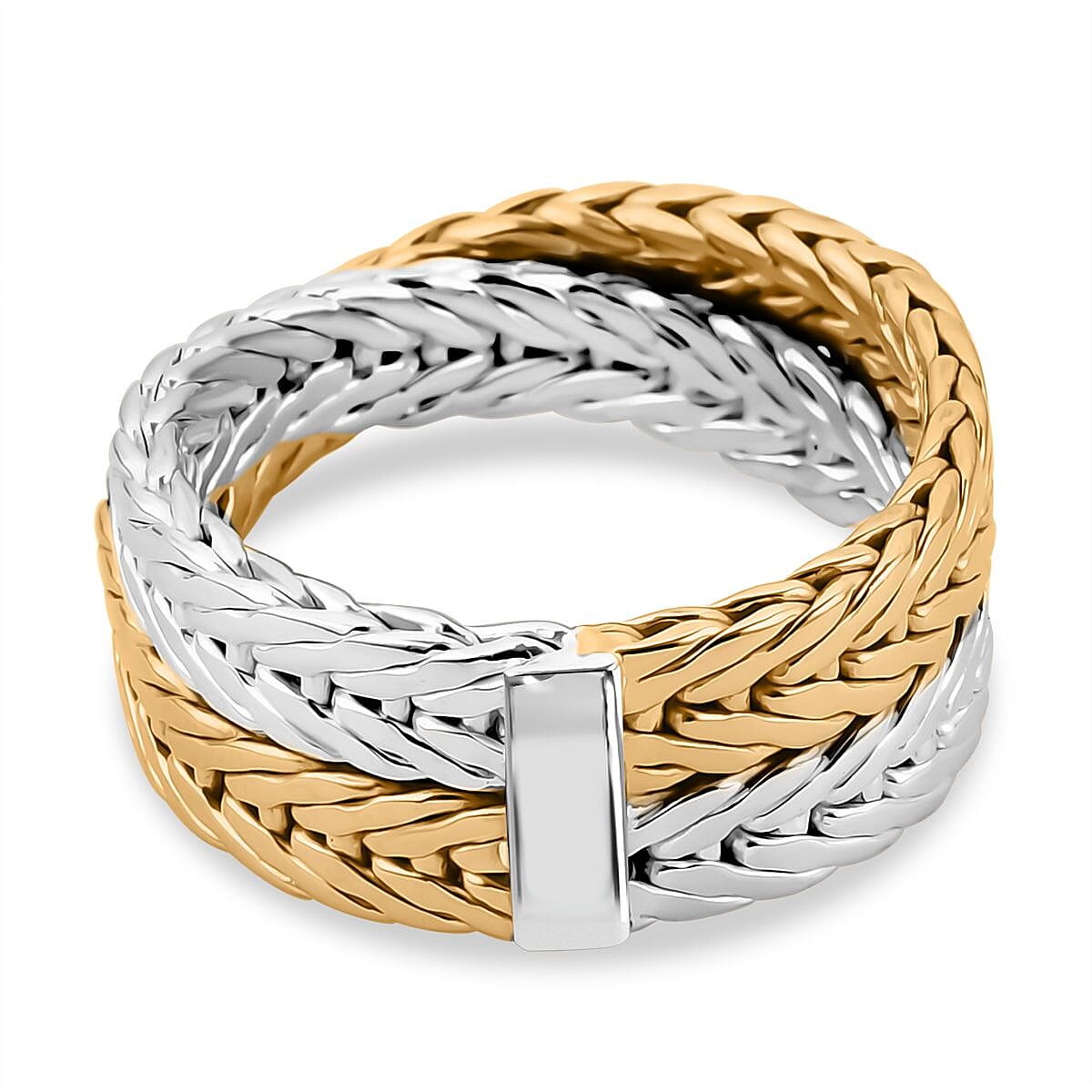 Royal Bali Collection -  22K Yellow Gold Two Tone Vermil Plated Sterling Silver Ring