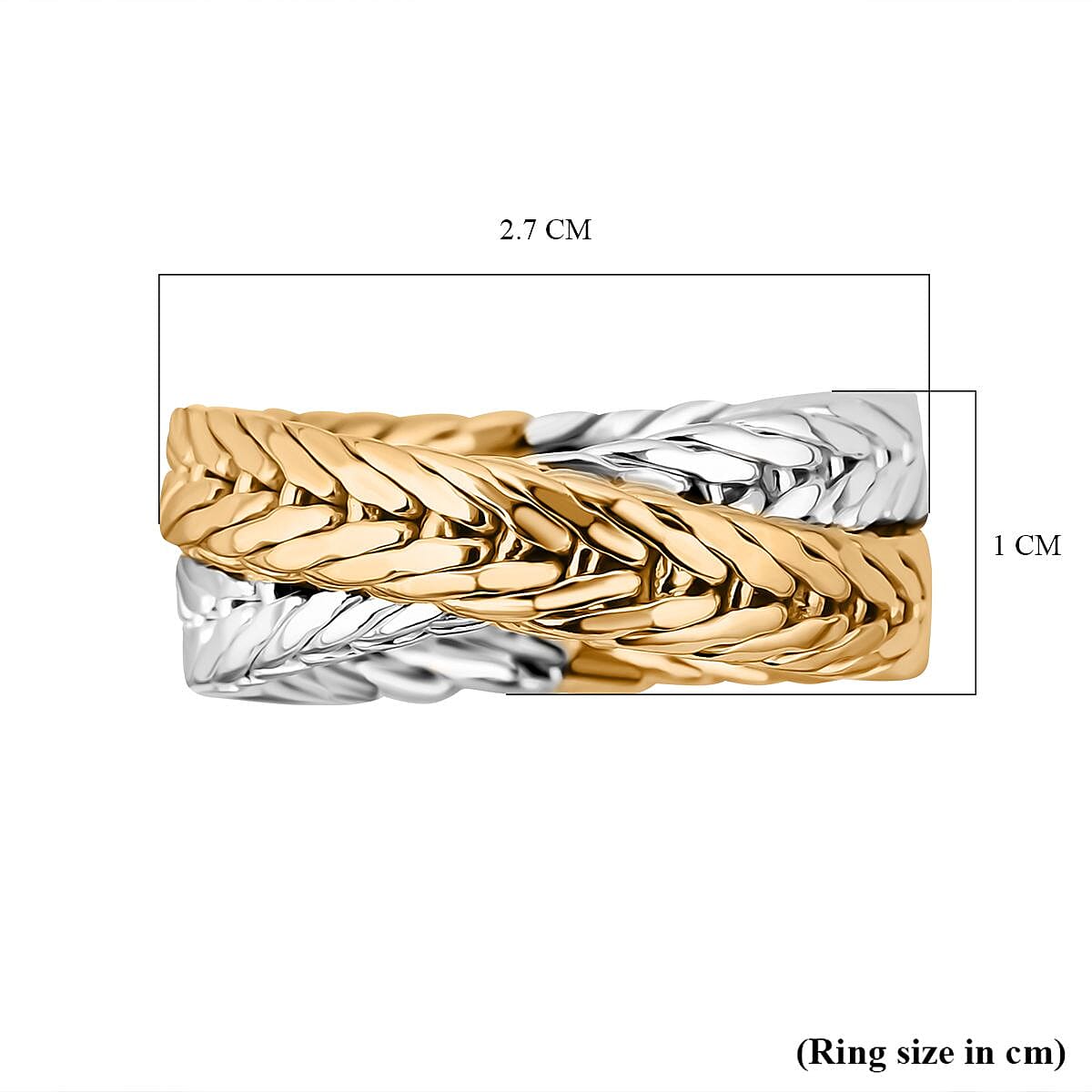 Royal Bali Collection -  22K Yellow Gold Two Tone Vermil Plated Sterling Silver Ring