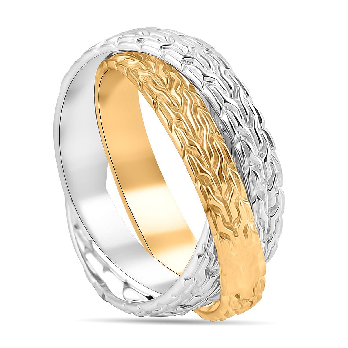 Royal Bali Collection Rwa Bhineda Dual Tone Sterling Silver Ring, Silver Wt. 7.20 Gms Royal Bali Collection Rwa Bhineda Dual Tone Sterling Silver Ring, Silver Wt. 7.20 Gms
