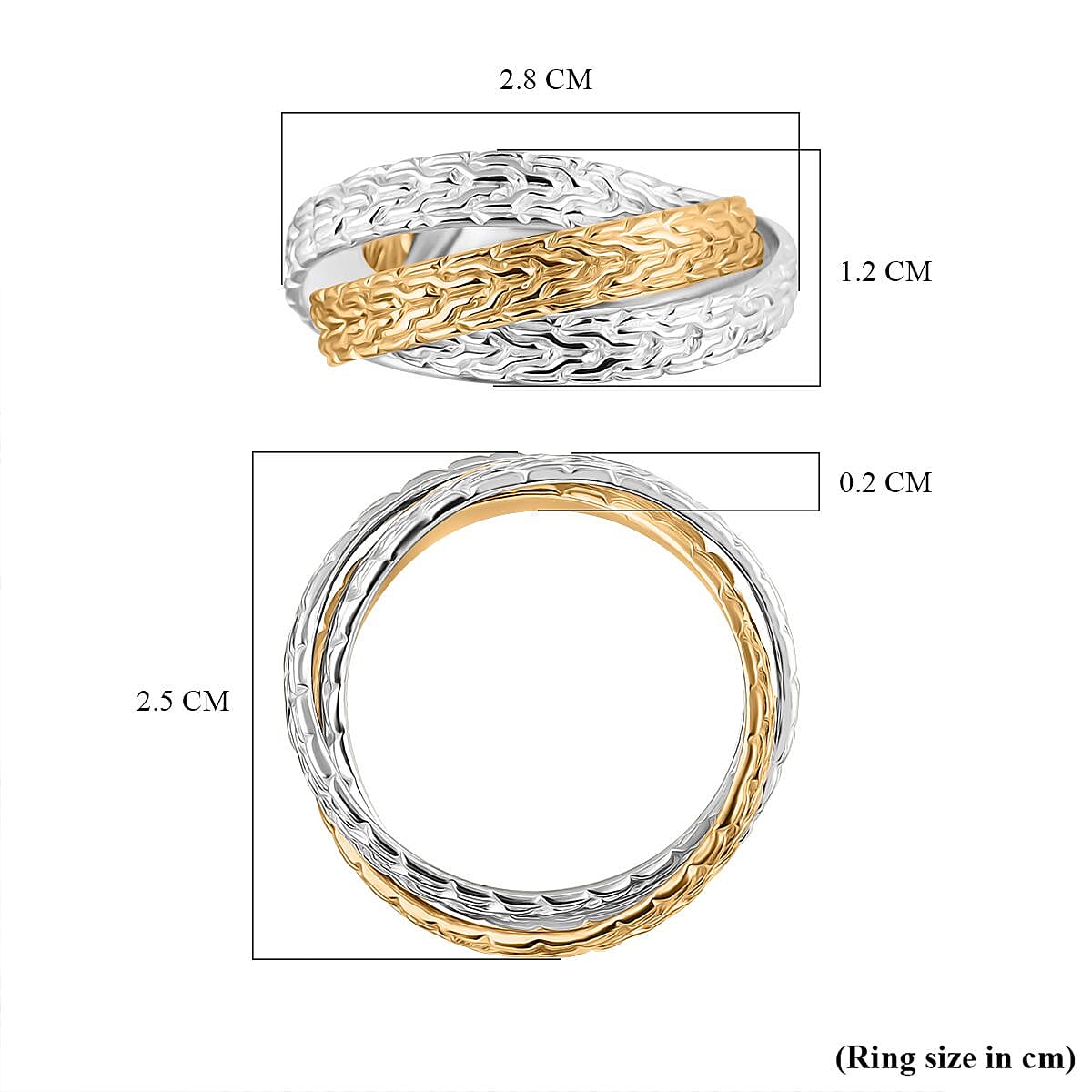 Royal Bali Collection Rwa Bhineda Dual Tone Sterling Silver Ring, Silver Wt. 7.20 Gms Royal Bali Collection Rwa Bhineda Dual Tone Sterling Silver Ring, Silver Wt. 7.20 Gms