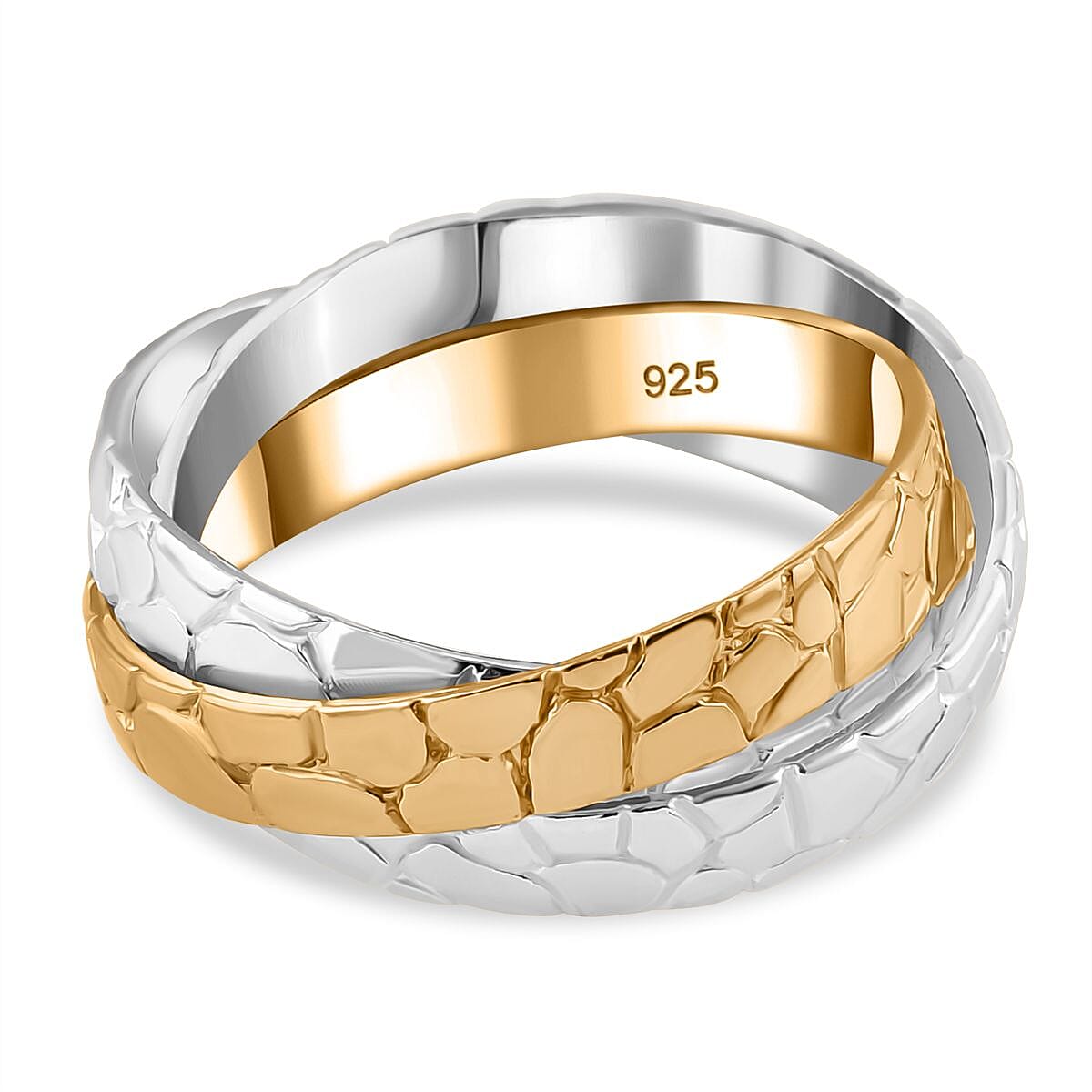 Royal Bali Collection - Sterling Silver Interlocking Band Ring