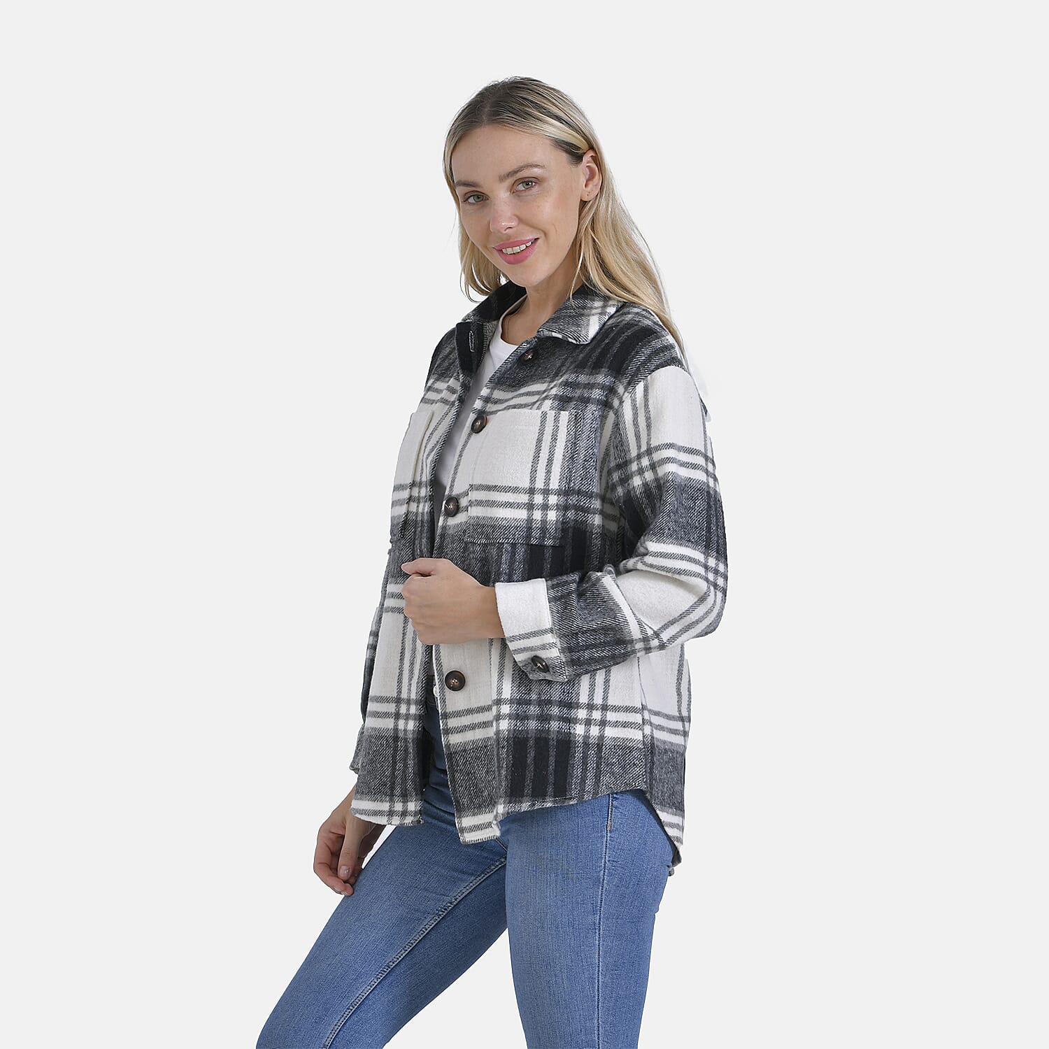 La Marey Brushed Checked Shirt-Coat