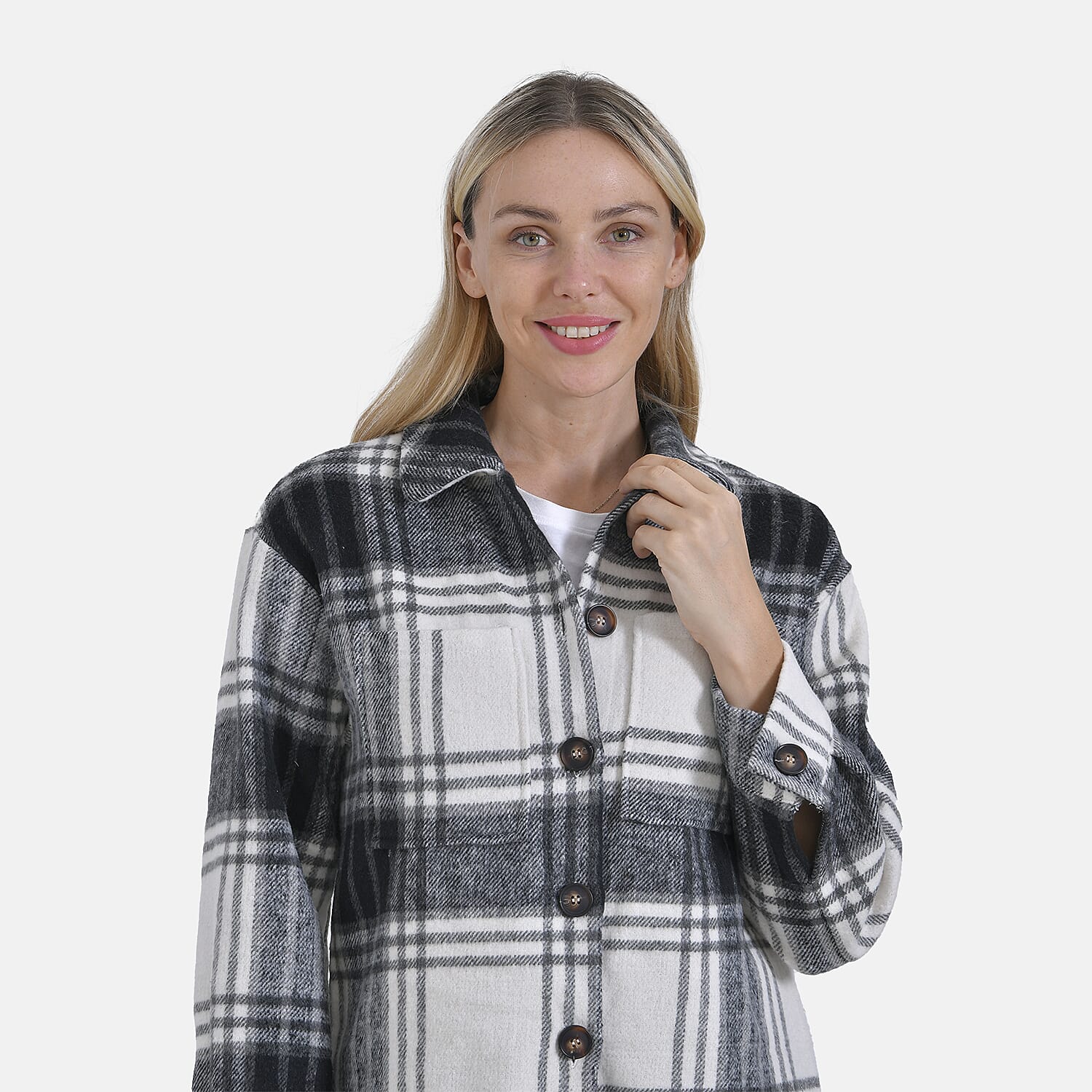 La Marey Brushed Checked Shirt-Coat
