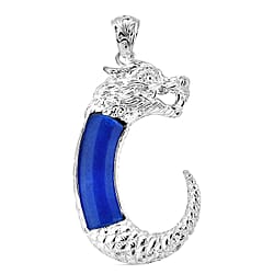 Royal Bali Collection Light Blue Color Jade Phoenix Pendant  Sterling Silver 10.50 ct,  Silver Wt. 9.85 Gms  10.500  Ct.