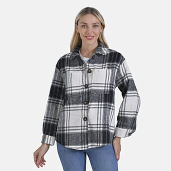 https://tjcuk.sirv.com/Products/78/5/7856575/La-Marey-Brushed-Checked-Shirt-Coat-Size-16-18-Black_7856575.jpg?w=342&h=342