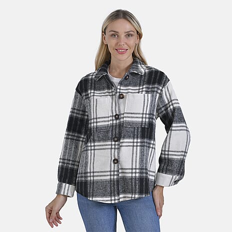 La Marey Brushed Checked Shirt (Size L) - Black