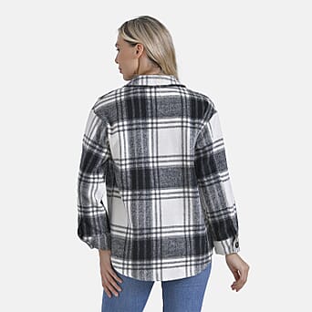 https://tjcuk.sirv.com/Products/78/5/7856575/La-Marey-Brushed-Checked-Shirt-Coat-Size-16-18-Black_7856575_1.jpg?w=342&h=342