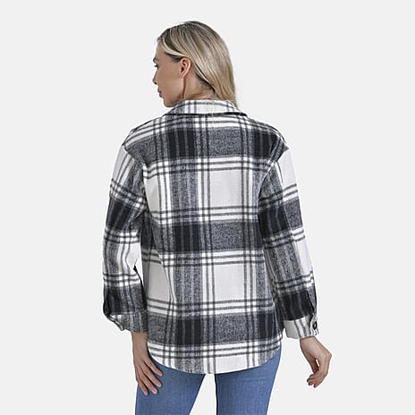 La Marey Brushed Checked Shirt (Size L) - Black