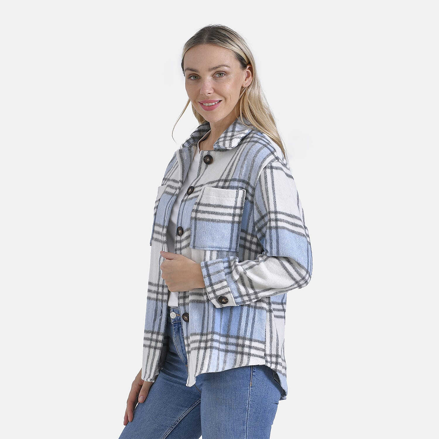 La Marey Brushed Checked Shirt-Coat
