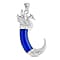 Royal Bali Blue Color Jade Garuda Pendant Sterling Silver 10.50 ct,  Silver Wt. 9.85 Gms