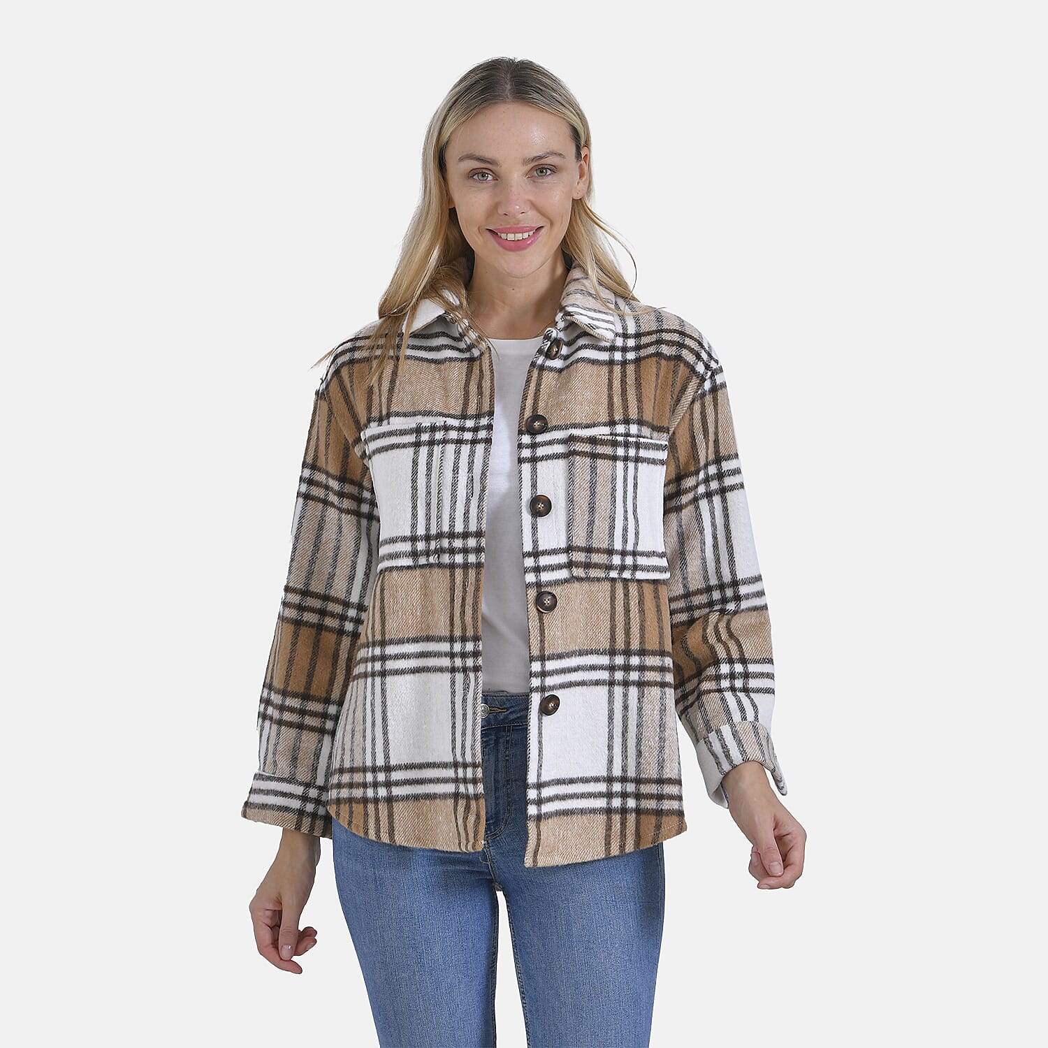 La Marey Brushed Checked Shirt-Coat