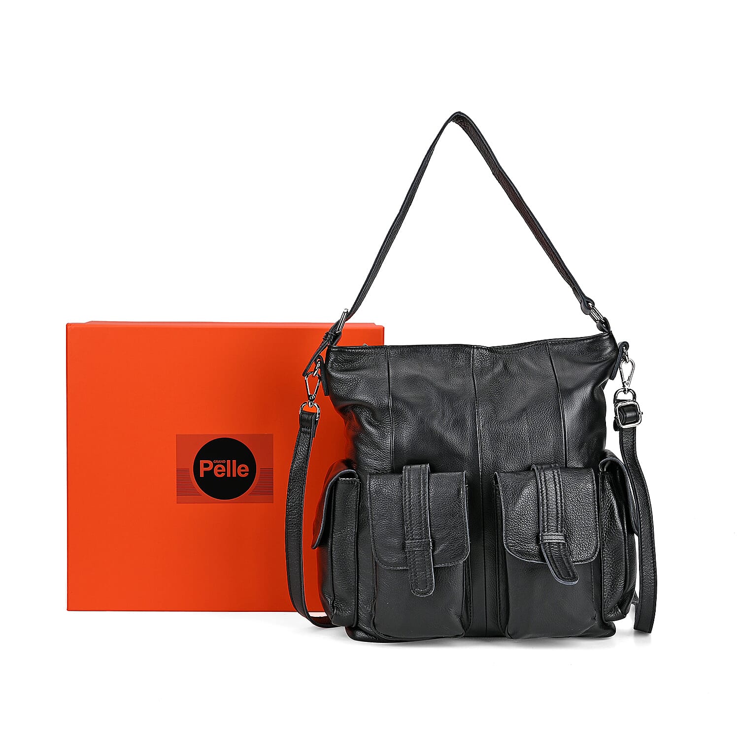 The Sumptuous Collection - Genuine Leather Crossbody Bag - Black The Sumptuous Collection - Genuine Leather Crossbody Bag - Black