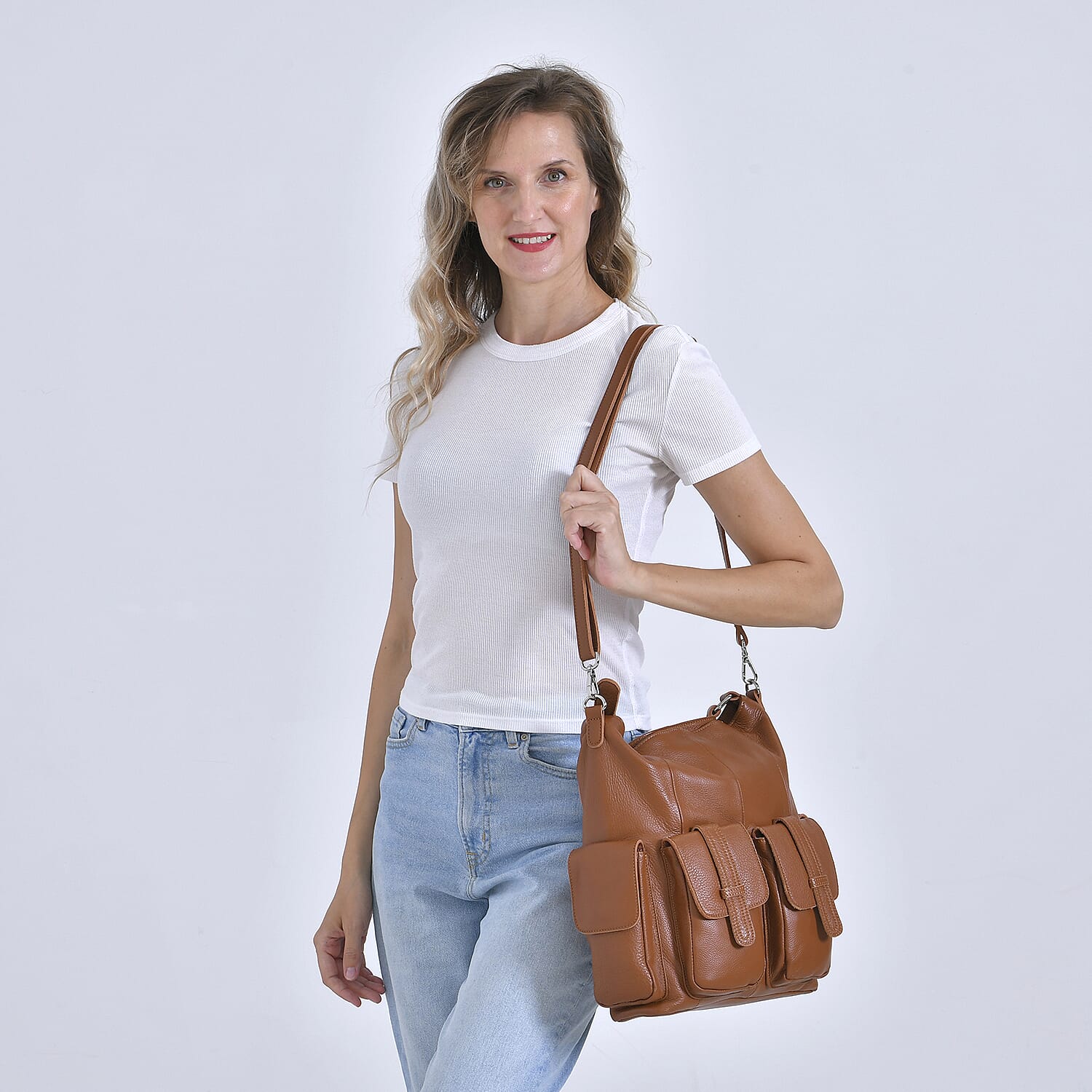 The Sumptuous Collection - Genuine Leather Crossbody Bag  - Brown