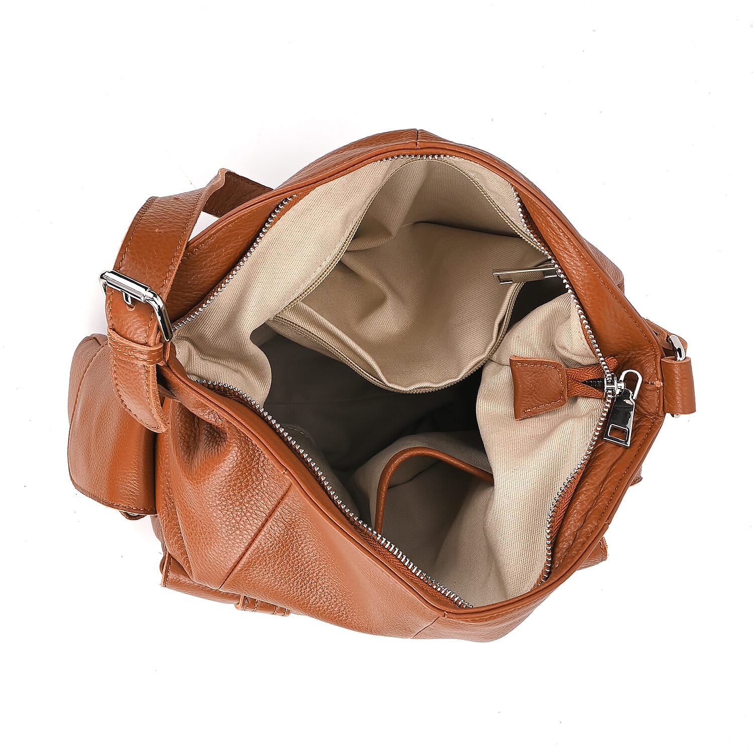 The Sumptuous Collection - Genuine Leather Crossbody Bag  - Brown
