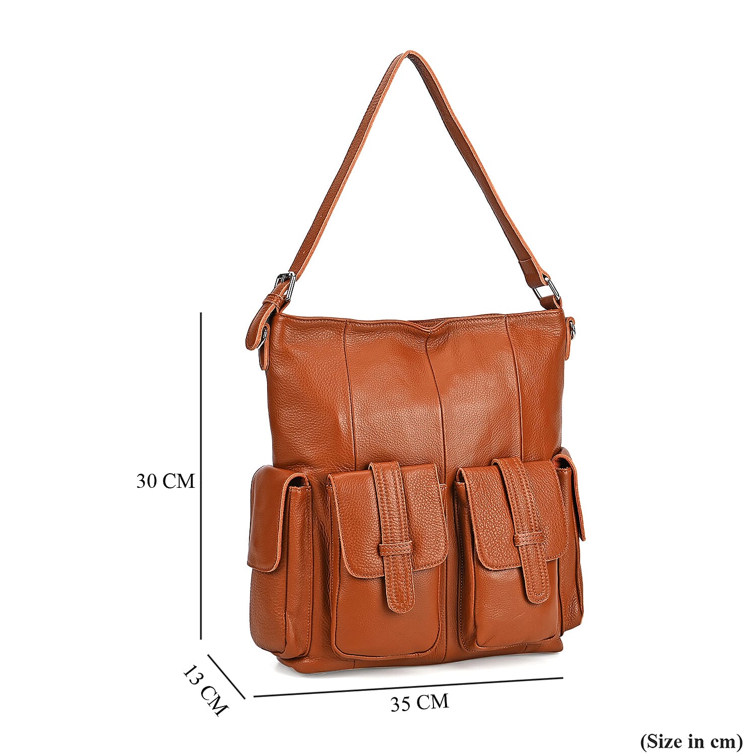 The Sumptuous Collection - Genuine Leather Crossbody Bag  - Brown