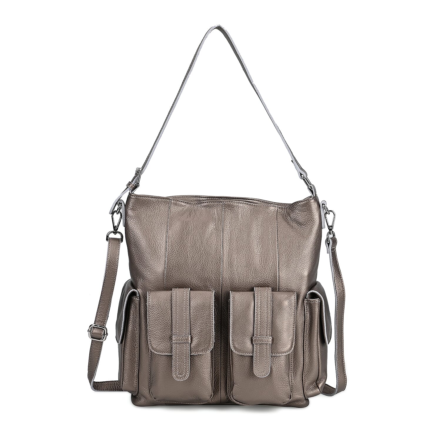 The Sumptuous Collection - Genuine Leather Crossbody Bag  - Beige