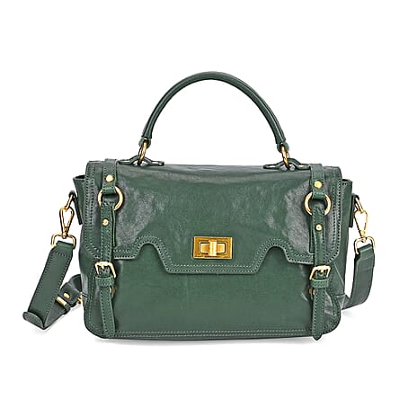 Vintage Boutique Collection - Genuine Leather Crossbody Bag - Green