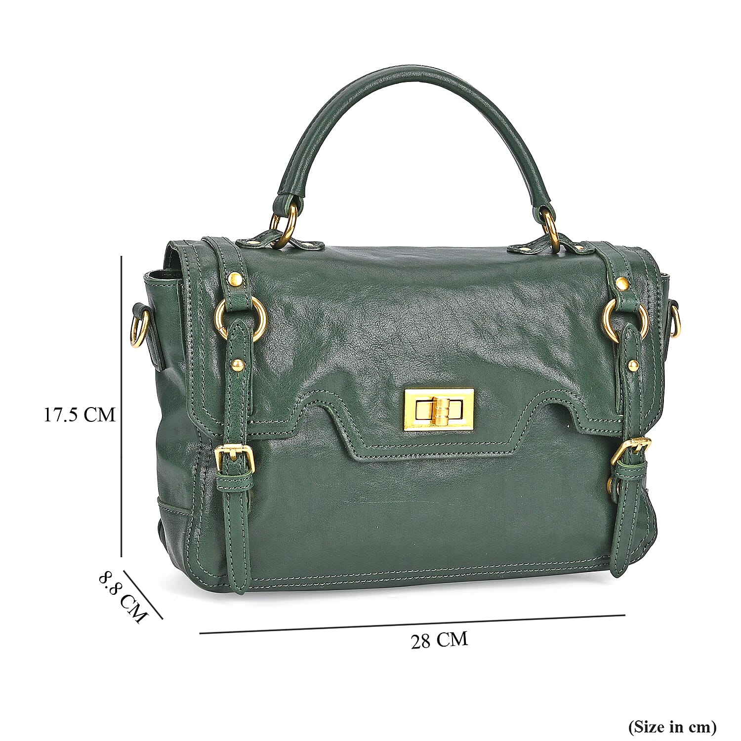 Vintage Boutique Collection - Genuine Leather Crossbody Bag - Green