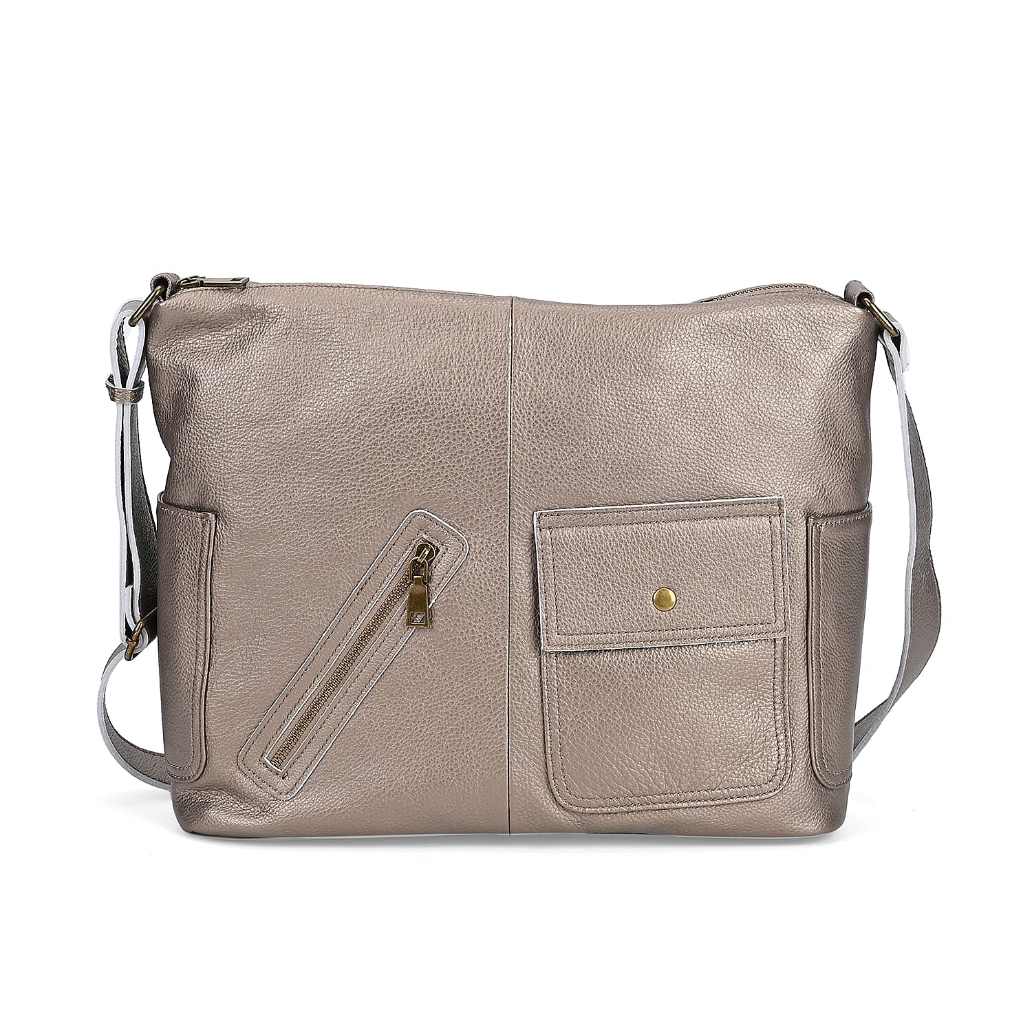 Genuine Leather Sumptuous Crossbody Bag - Bronze