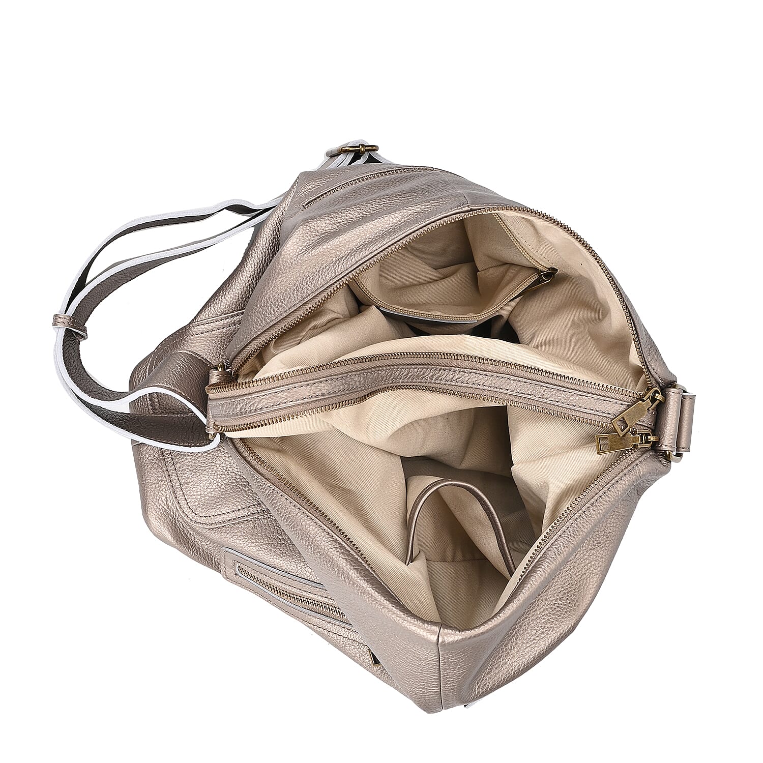 Genuine Leather Sumptuous Crossbody Bag - Bronze