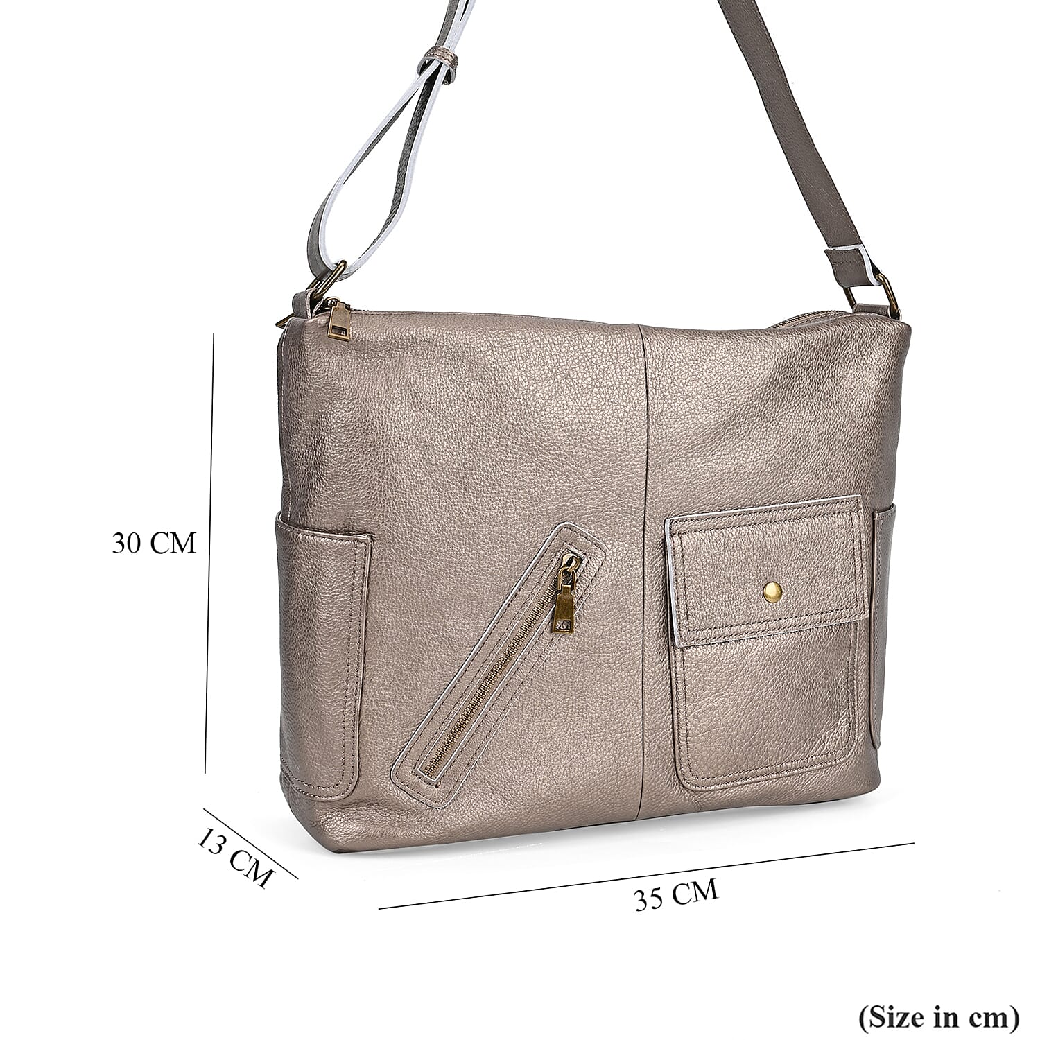 Genuine Leather Sumptuous Crossbody Bag - Bronze