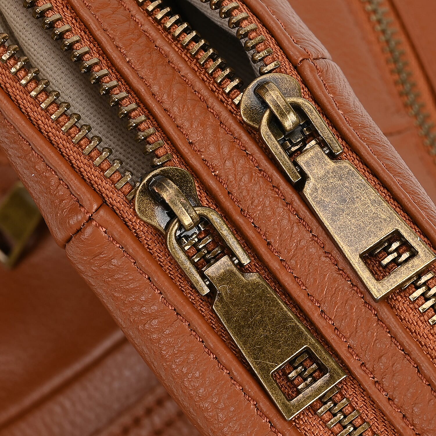 Genuine Leather Sumptuous Crossbody Bag - Tan