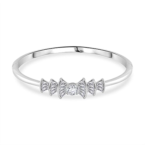 Designer Inspired White Cubic Zirconia Ballerina Bangle  (Size 7.5)